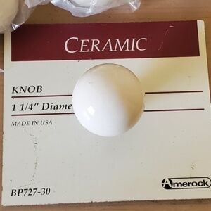 Amerock Hardware White Ceramic Door Cabinet Knob Bundle NEW